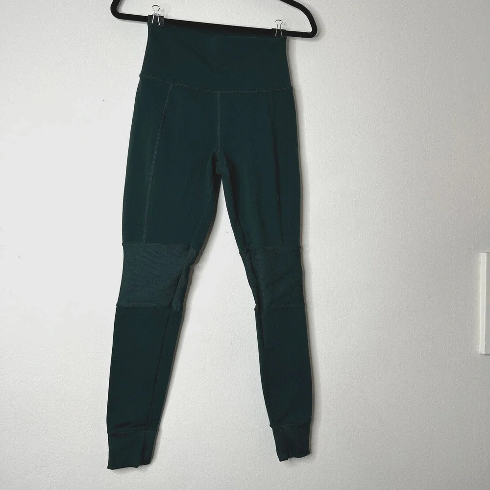 Alo Yoga Midnight Green High Wide Waist Leggings with Breathable Wicking XS